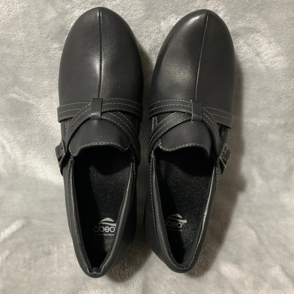 Abeo Jill Black Leather Buckle Strap Comfort Clog Shoes Women US Size 10 Classic - Picture 7 of 16